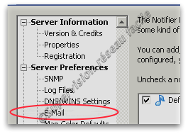 Configurer l'envoi des mails d'alarme