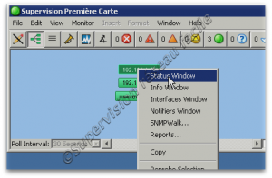 Cliquez droit pour ouvrir la Status Windows